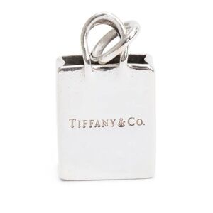 Tiffany & Co. Sterling Silver Shopping Bag Charm Pendant with Clasp!